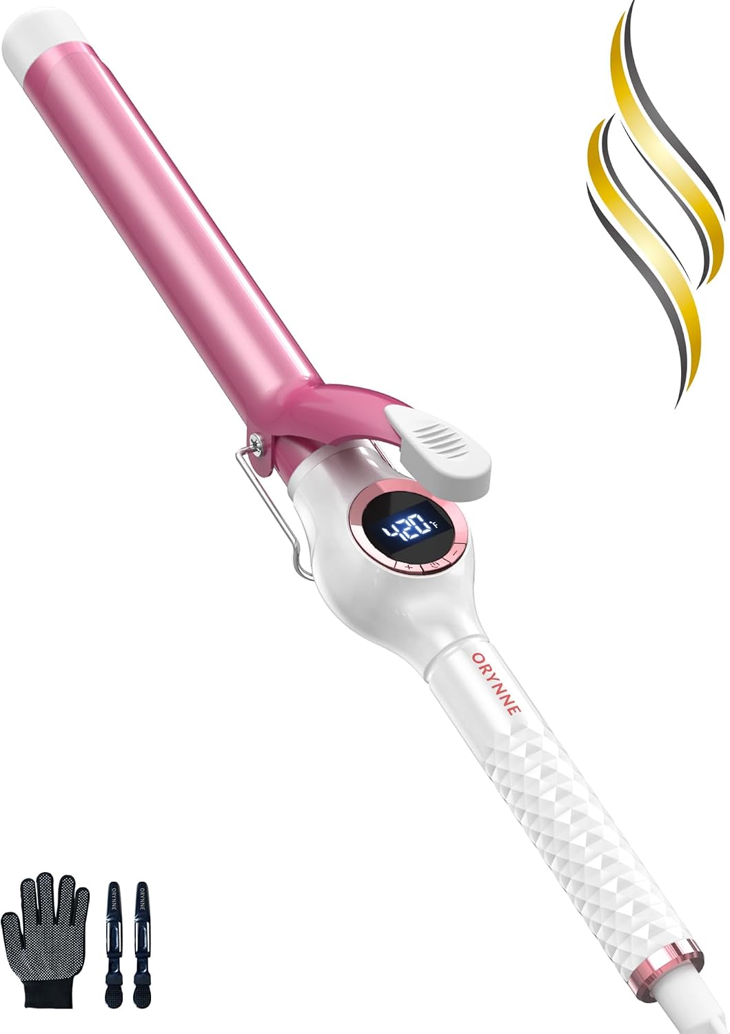 Titanium Curling Iron - 2 Inch Extra-Long Barrel for Long Hair | 12 Heat Settings, Auto-Off, Dual Voltage