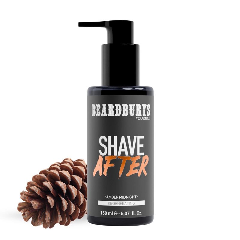 Beardburys After Shave Balm for Men, Soothing, Hydrating & Regenerating Cream with Shea Butter, Aloe Vera & Vitamin E, Sensitive Skin Care, Post-Shave Relief, Vegan, Amber Midnight Fragrance 150ml