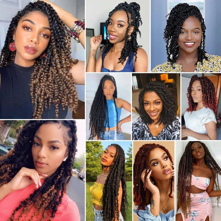 12 Inch Passion Twist Crochet Hair 9 Pack 1B# - Pre-Twisted & Soft Braids