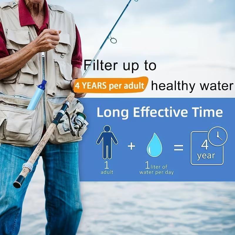Portable Water Filter Straw - Compact Purifier with Extension Tube | Ideal for Hiking, Camping, and Emergency Preparedness