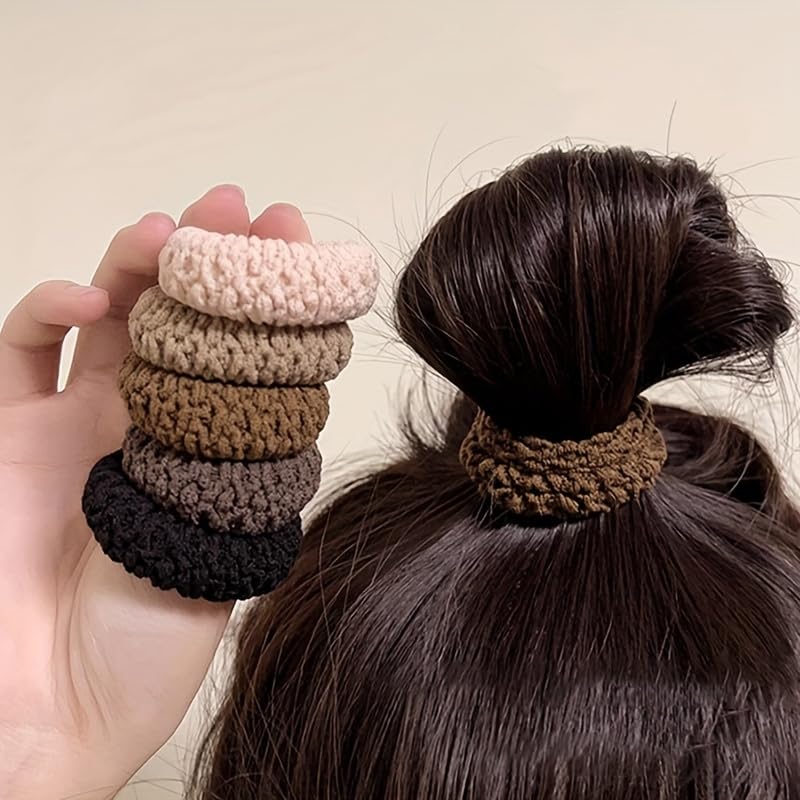 Thick & Durable Hair Ties for Women - High Elasticity Solid Color Ponytail Holders | 6pcs Set