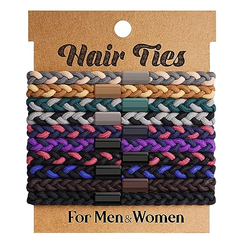 EasYoung 10 Pcs Braided Hair Ties for Thick & Curly Hair - No Crease Coils