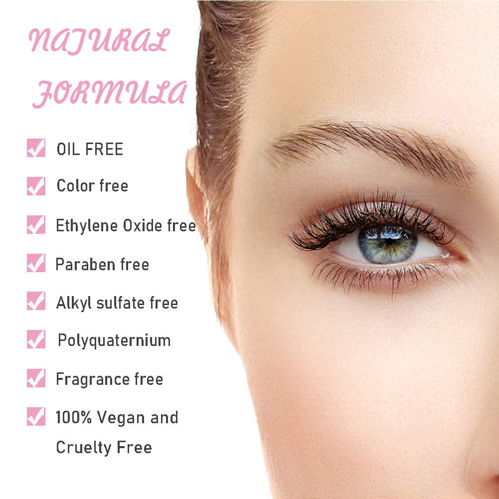Eyelash Extension Cleanser Eyelid Foaming Cleanser Lash Shampoo for Extensions & Natural Lashes, Oil, Paraben & Sulfate Free, Non-Irritating, Perfect for Salon & Home Use 1.69fl.oz