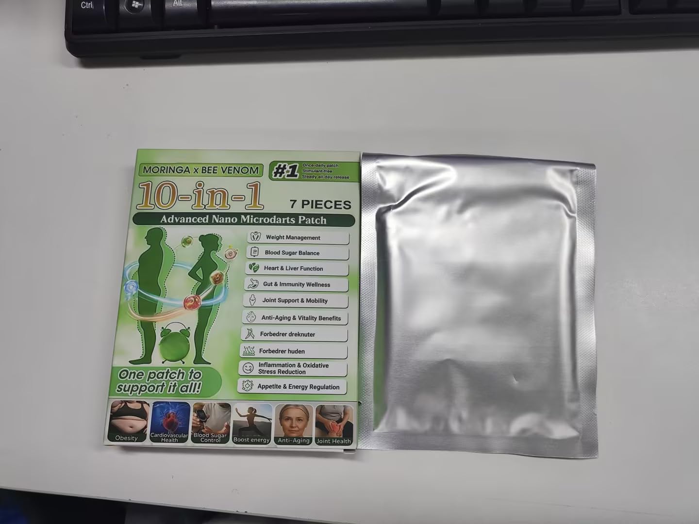 Moringa 10-in-1 Nano Microdart Patch Set | Natural Slimming Patches for All Skin Types - 2 Boxes