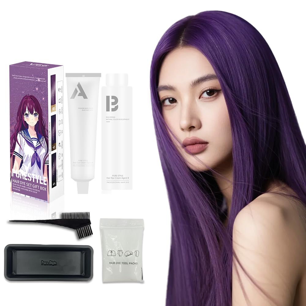 Permanent Light Ash Brown Hair Dye Cream Kit - Ammonia-Free Nourishing Formula | Complete Home Use Set 3.4 fl oz