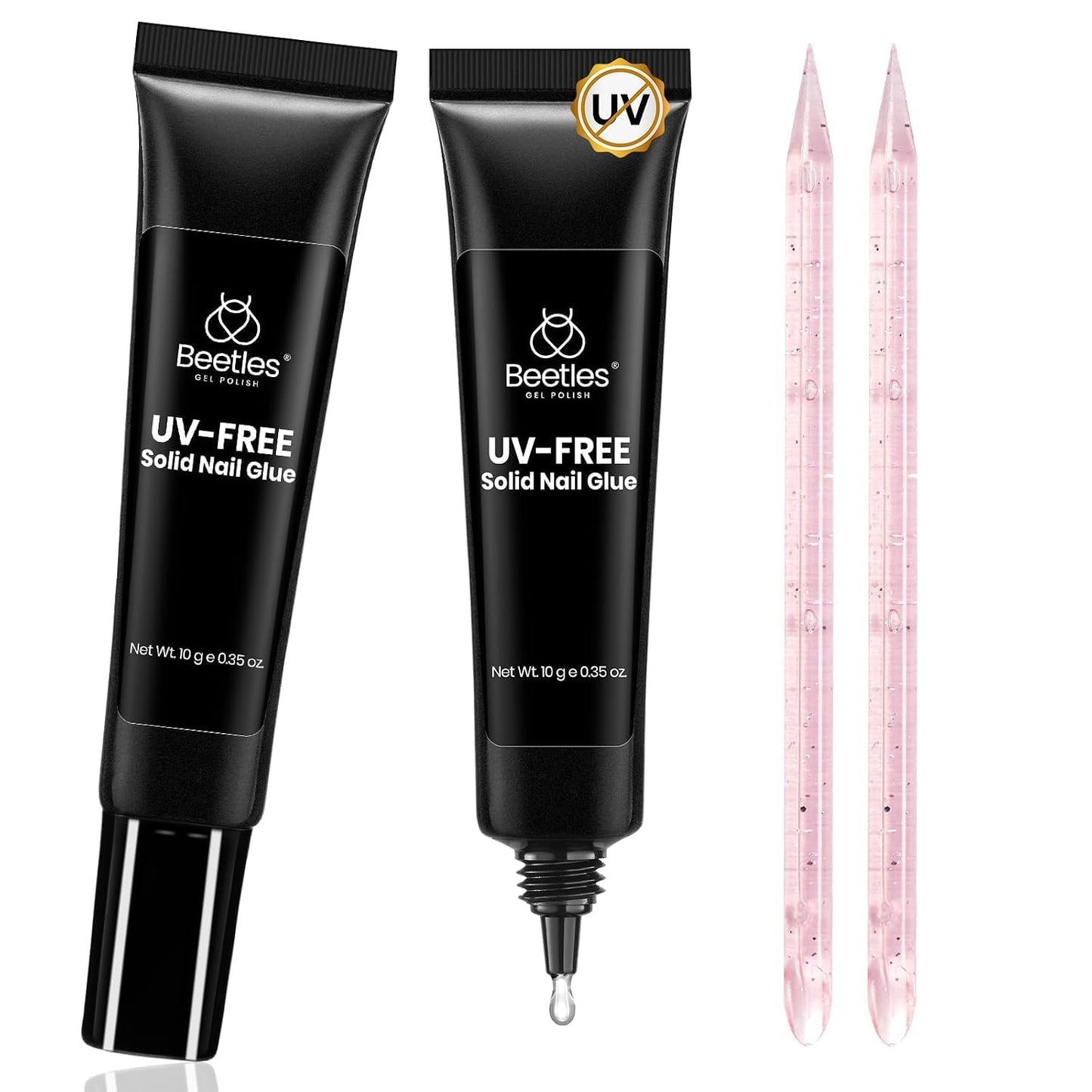 Beetles Super Strong Nail Glue - Quick Drying, Long Lasting Formula for Press-On Nails | 2pcs Set