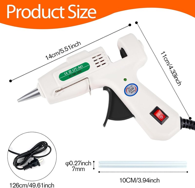 Mini Hot Glue Gun Kit - Fast Preheating High Temp Melt Gun with 30 Glue Sticks | Ideal for DIY Crafts & Home Repairs (White)