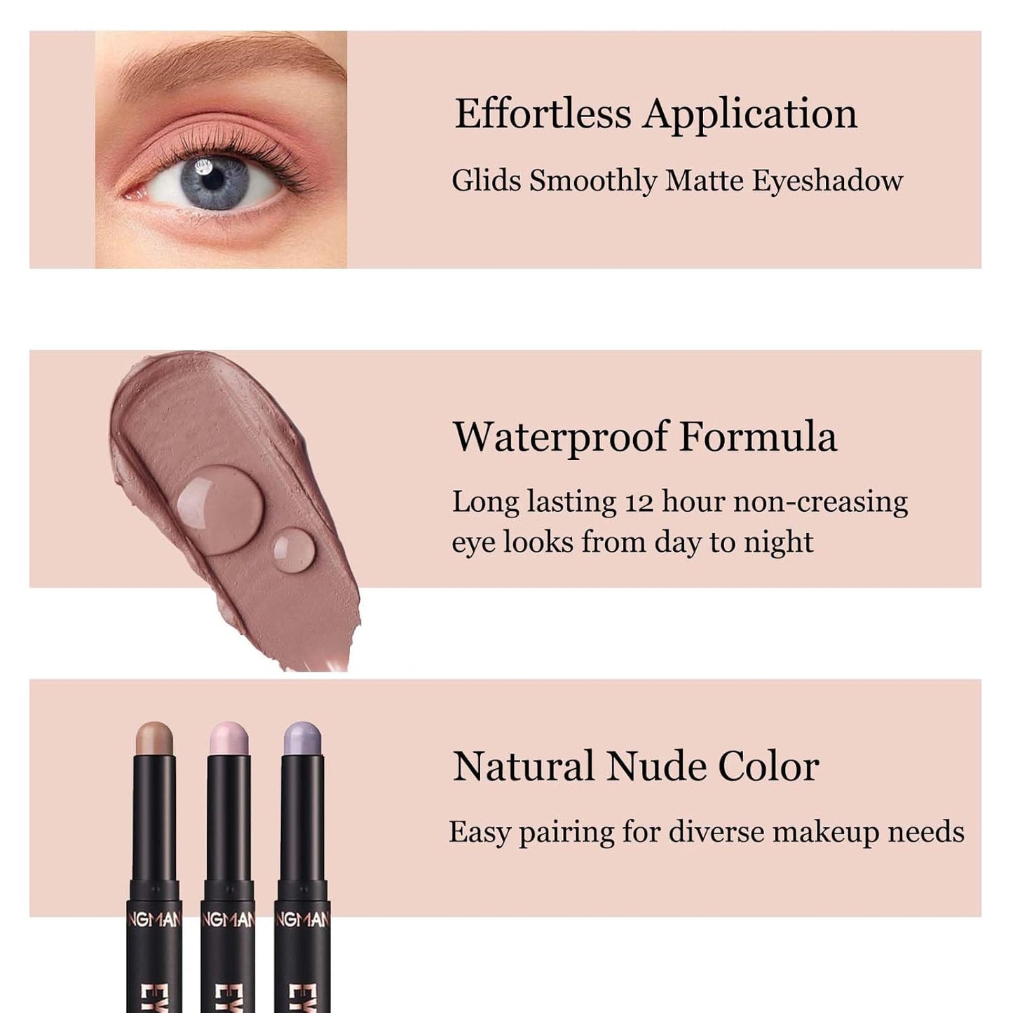 Neutral Eyeshadow Stick - High Pigmented Cream Eye Shadow Pencil | Waterproof & Long Lasting, 21# Gray Brown Matte