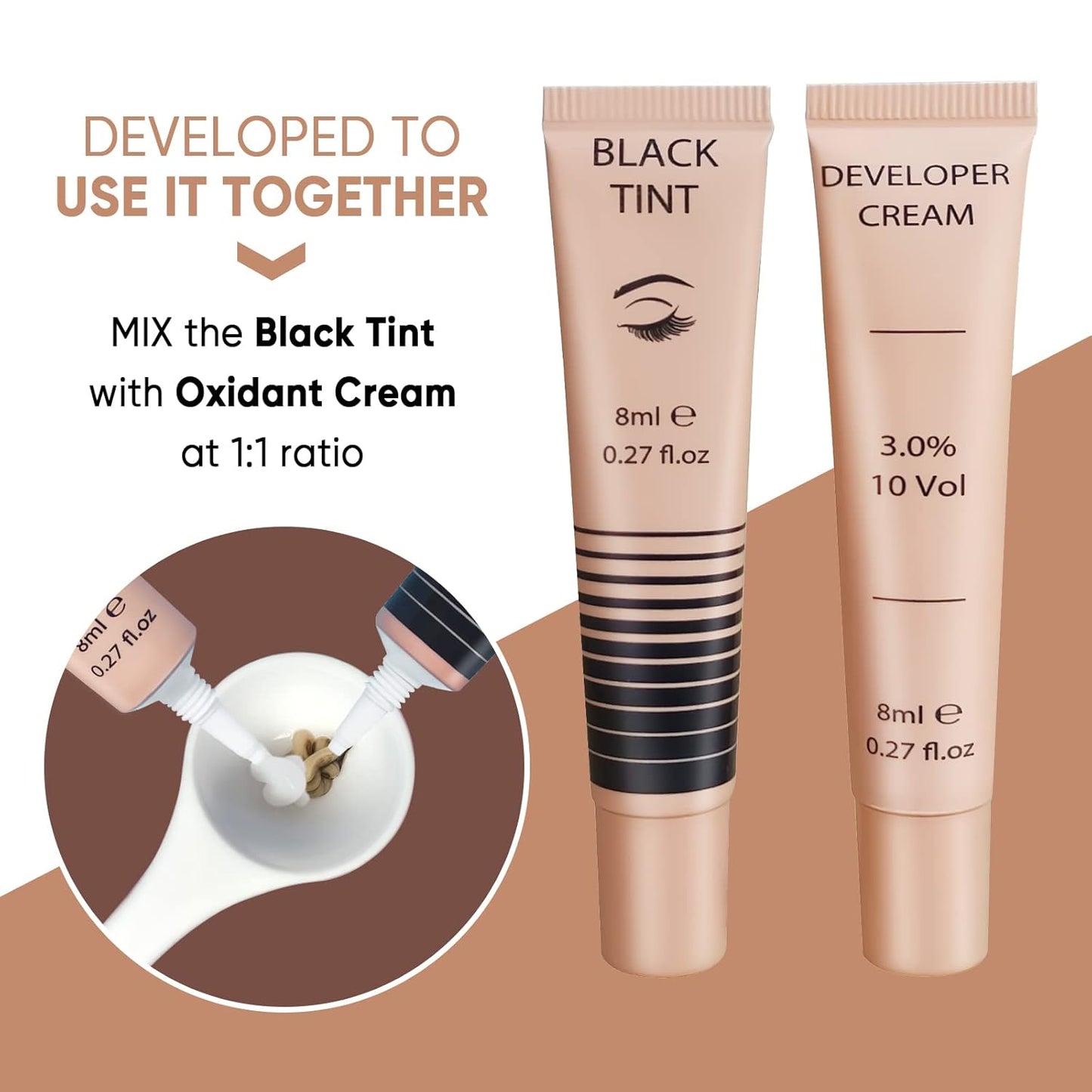 Instant Black Eyelash Color Kit - Easy Application for Natural Results | 8ml for Beginners & Salons