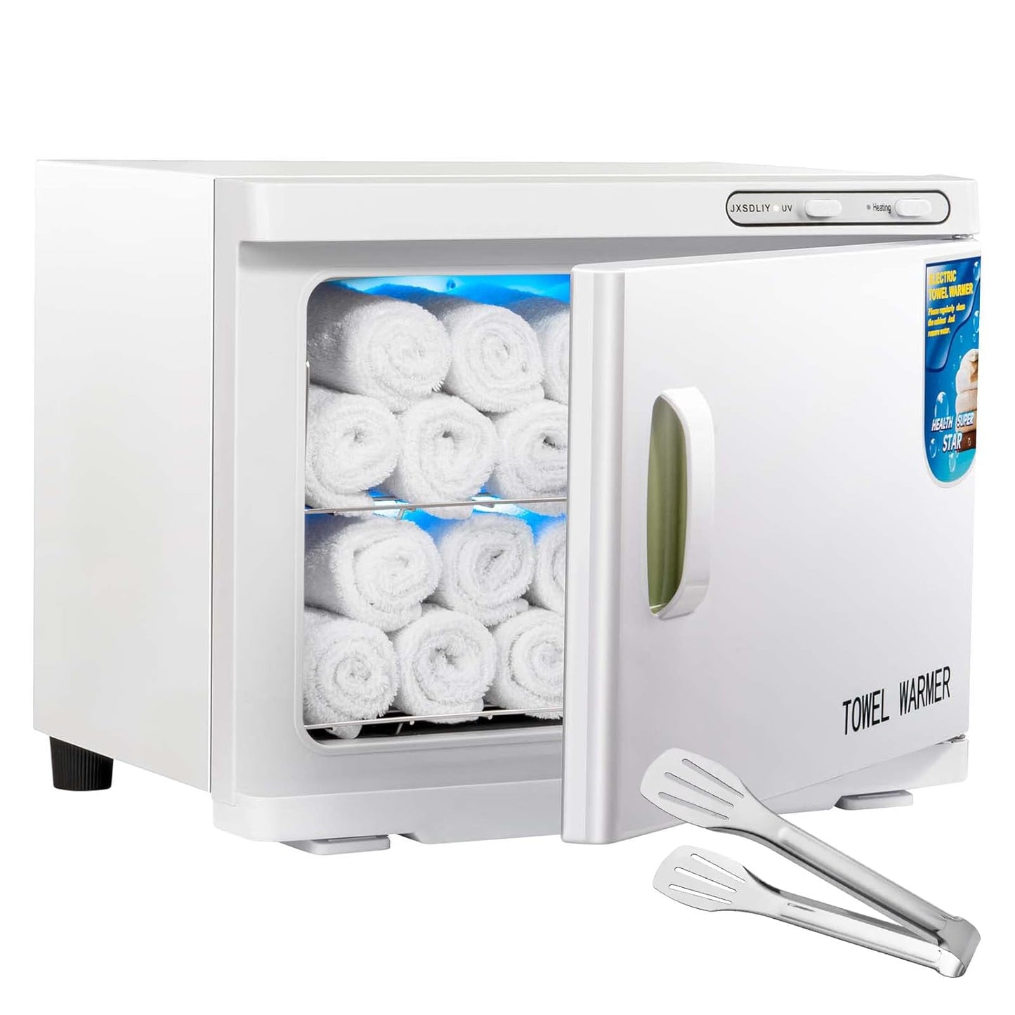 Towel Warmer Cabinet - 23L Large Capacity Hot Towel Heater with LED Light | Quick Heating for Spa & Salon (Black)
