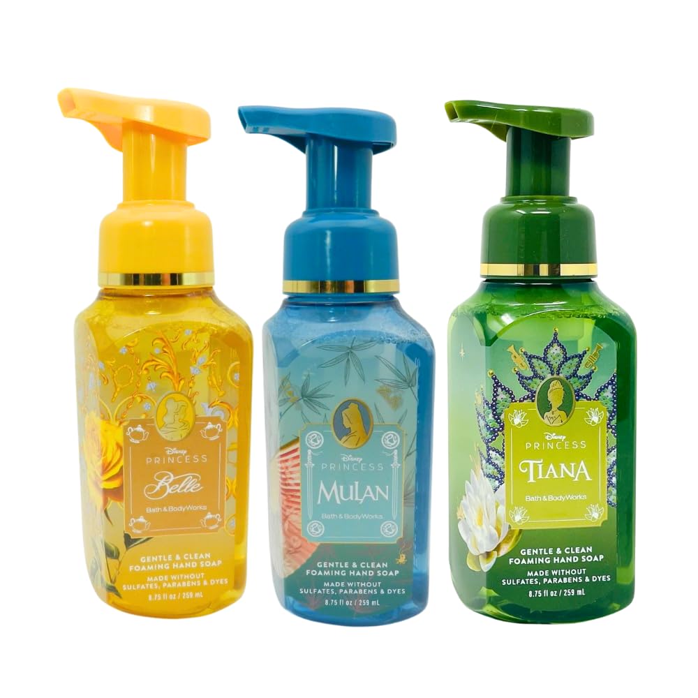Gentle & Clean Foaming Hand Soap - Princess Collection | 3-Pack 8.75 fl oz (Belle, Mulan, Tiana)