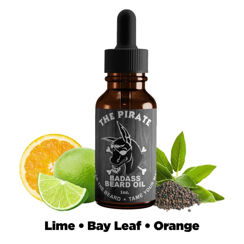 Badass Beard Care Complete Beard Care Kit - 5 Full Size Essentials - Includes Beard Oil, Beard Balm, Beard Butter, Wash and Conditioner - Promotes Fuller & Thicker Beard Growth (The Pirate)