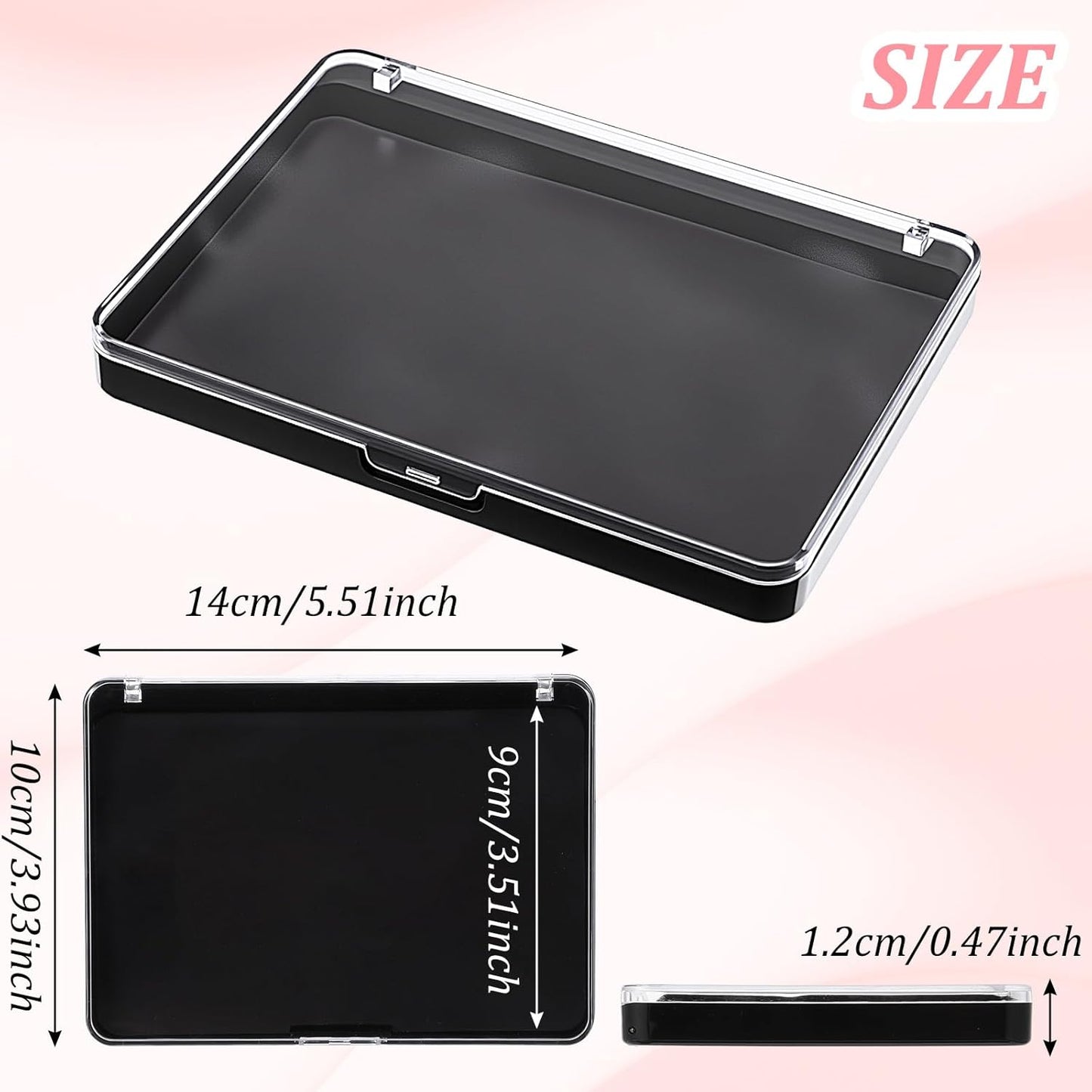 Magnetic Makeup Palette - 5 Pack Frosted Clear Top | Empty Eyeshadow Storage Box for DIY Cosmetics (5.5 x 4 Inch)