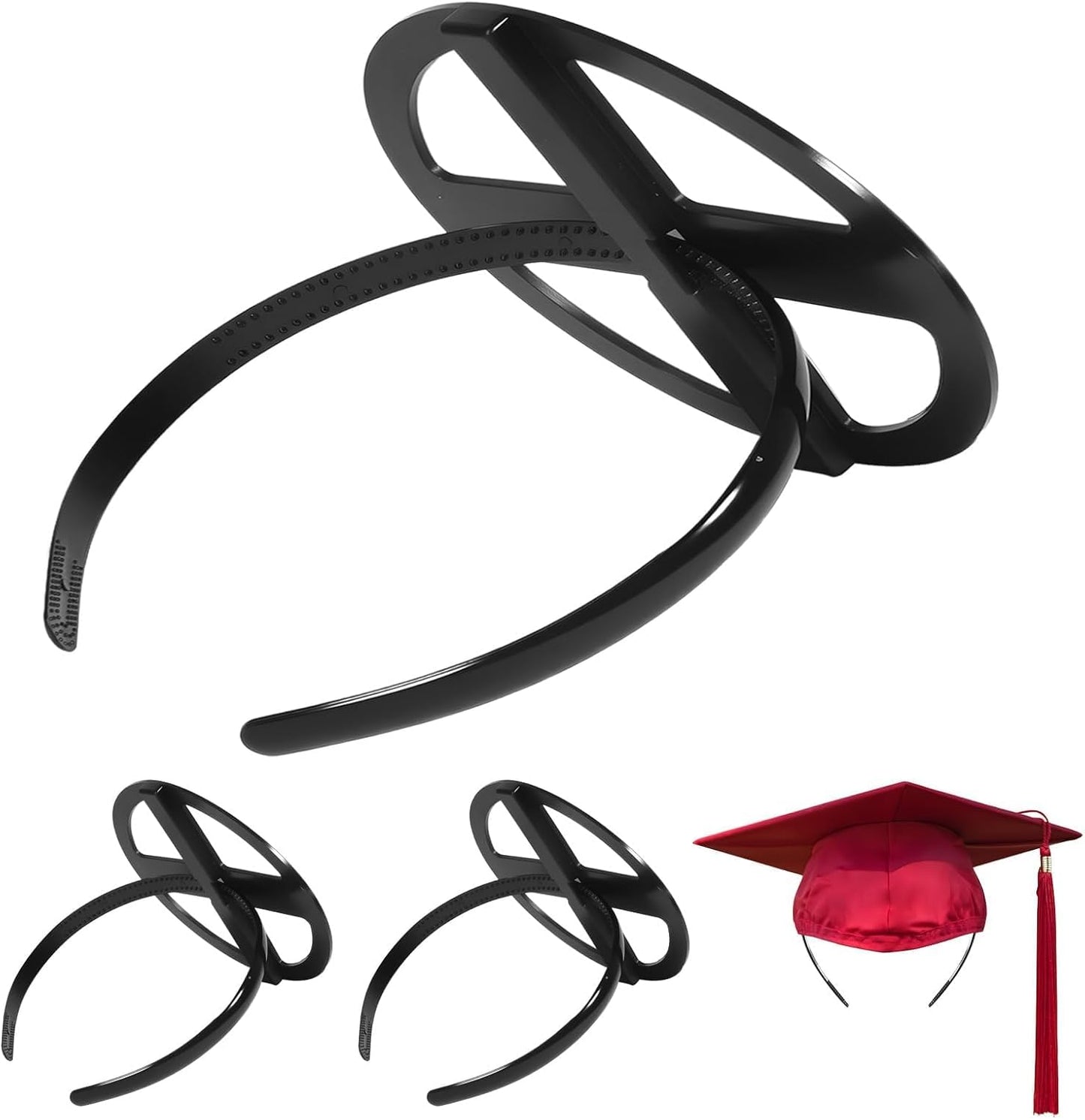 Black Graduation Cap Headband - Secure Hairstyle for Graduates | Comfortable Fit