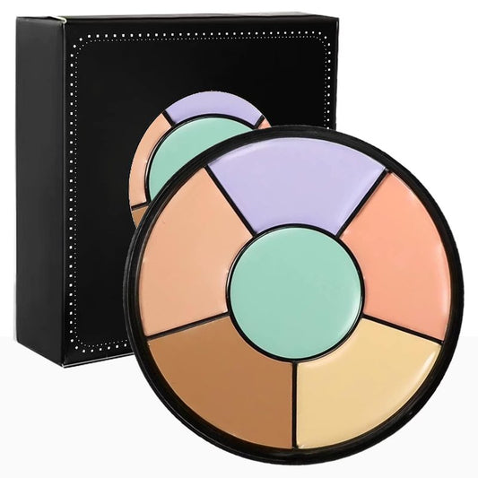 Color Corrector Palette - 6 in 1 Concealer & Contour Kit for Dark Circles, Redness & Brightening | Full Coverage Cream Makeup