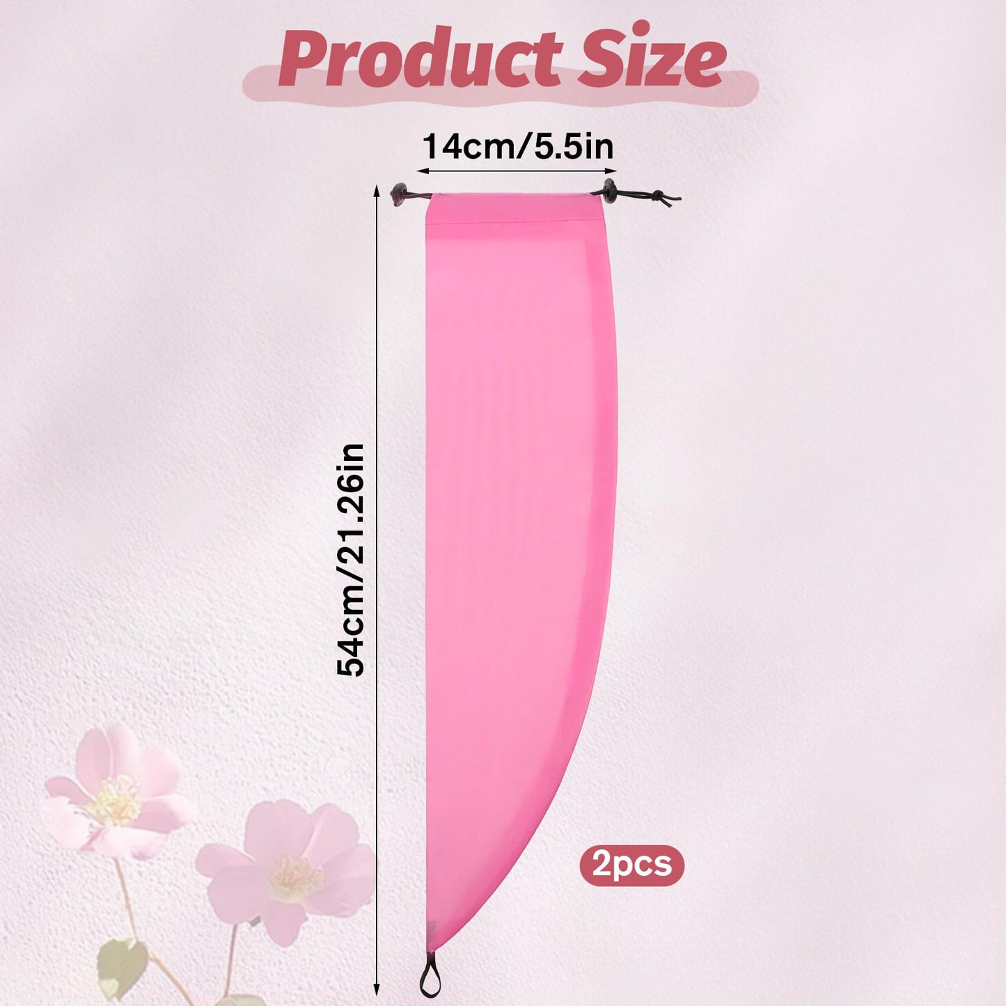 Gjinxi 2 PCS Waterproof Hair Sleeve for Long Hair, Crown Washing Shower Ponytail Adjustable Reusable Quick Root Refresh Cap Protect Styled Bathing Hat for Women Shower Gym Travel Pool Beach