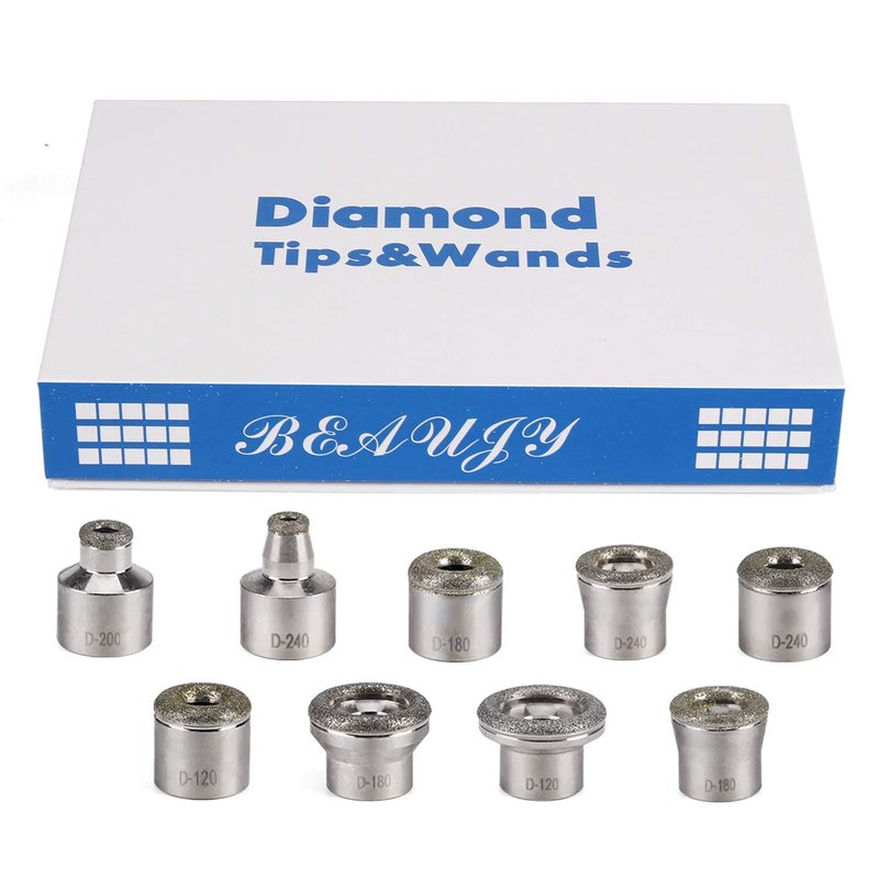 Microdermabrasion Tips Set - 9 Replacement Tips & 3 Wands | Compatible Accessories for Smooth Skin