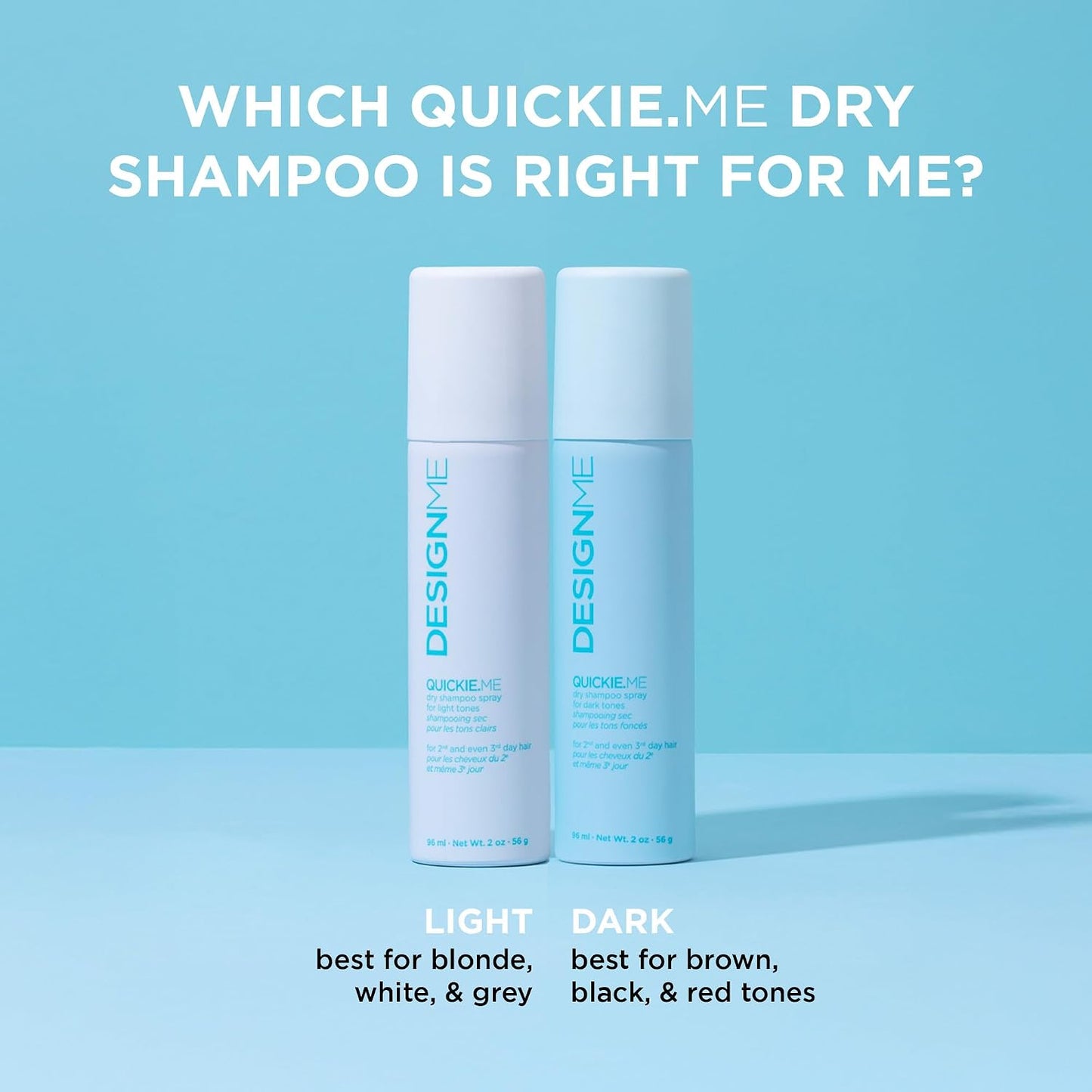 QUICKIE.ME Dry Shampoo for Dark Tones - Oil-Absorbing, Residue-Free Spray | Travel Size Waterless Formula