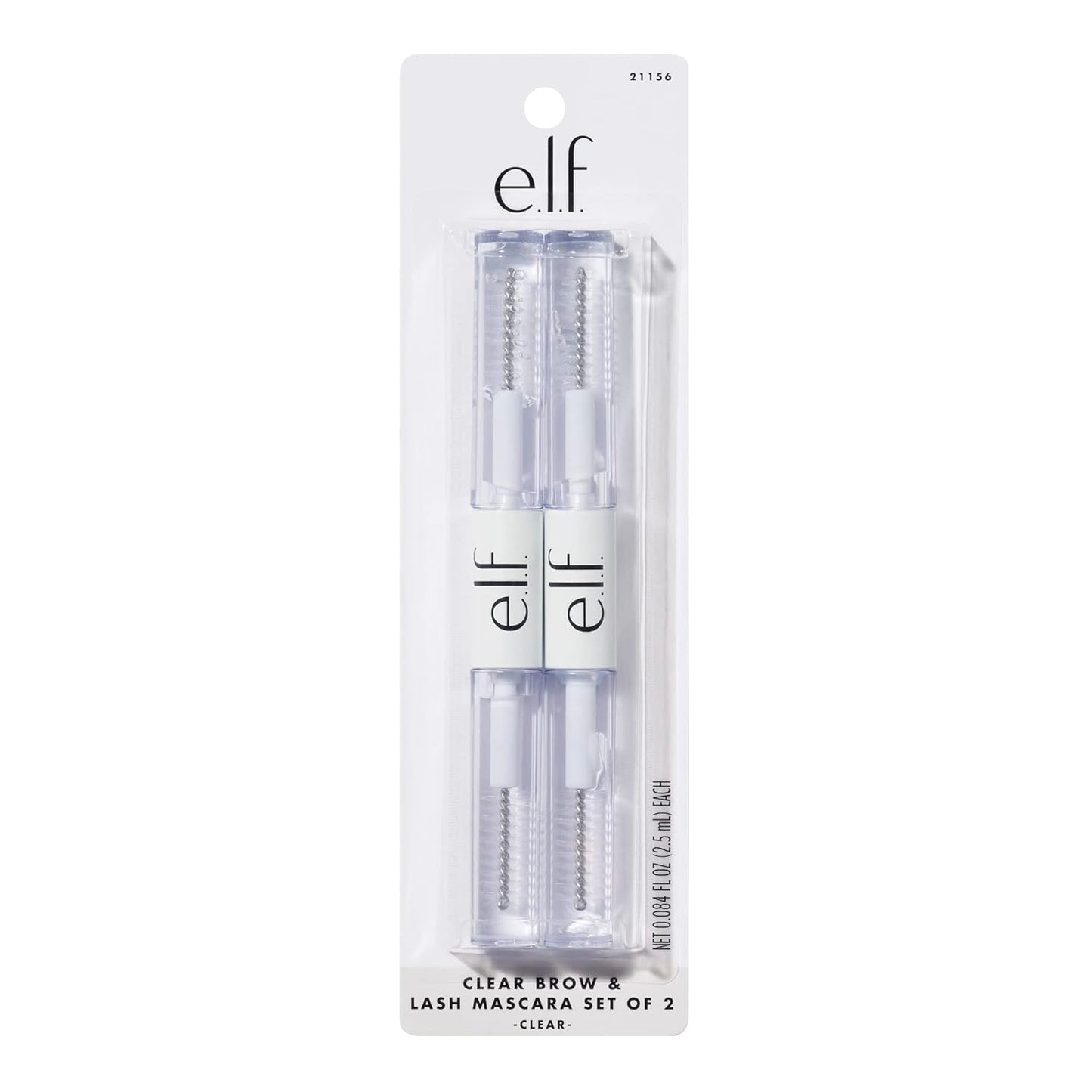 e.l.f. Clear Lash & Brow Mascara Gel - Dual-Sided Flexible Hold for Natural Brows & Defined Lashes | Long-Lasting Formula