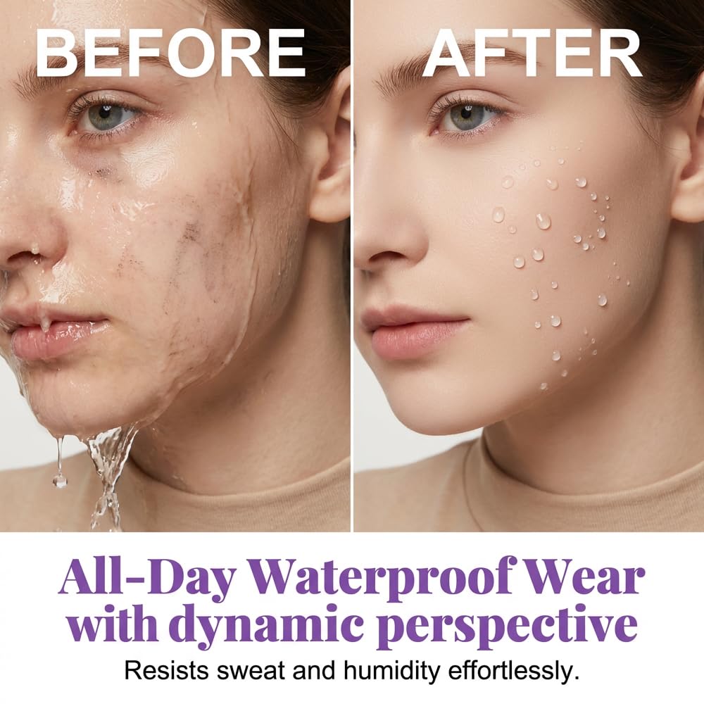 Full Coverage Creamy Foundation - 24H Long-Lasting Waterproof Matte Finish | Blemish-Free Base for All Skin Types (Ivory*2)