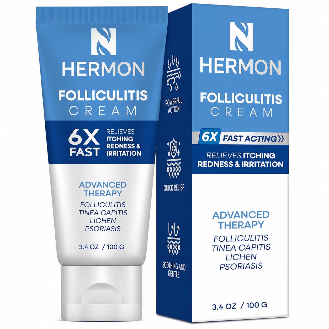 Folliculitis Cream - Effective Treatment for Scalp, Face & Body | 2-Pack