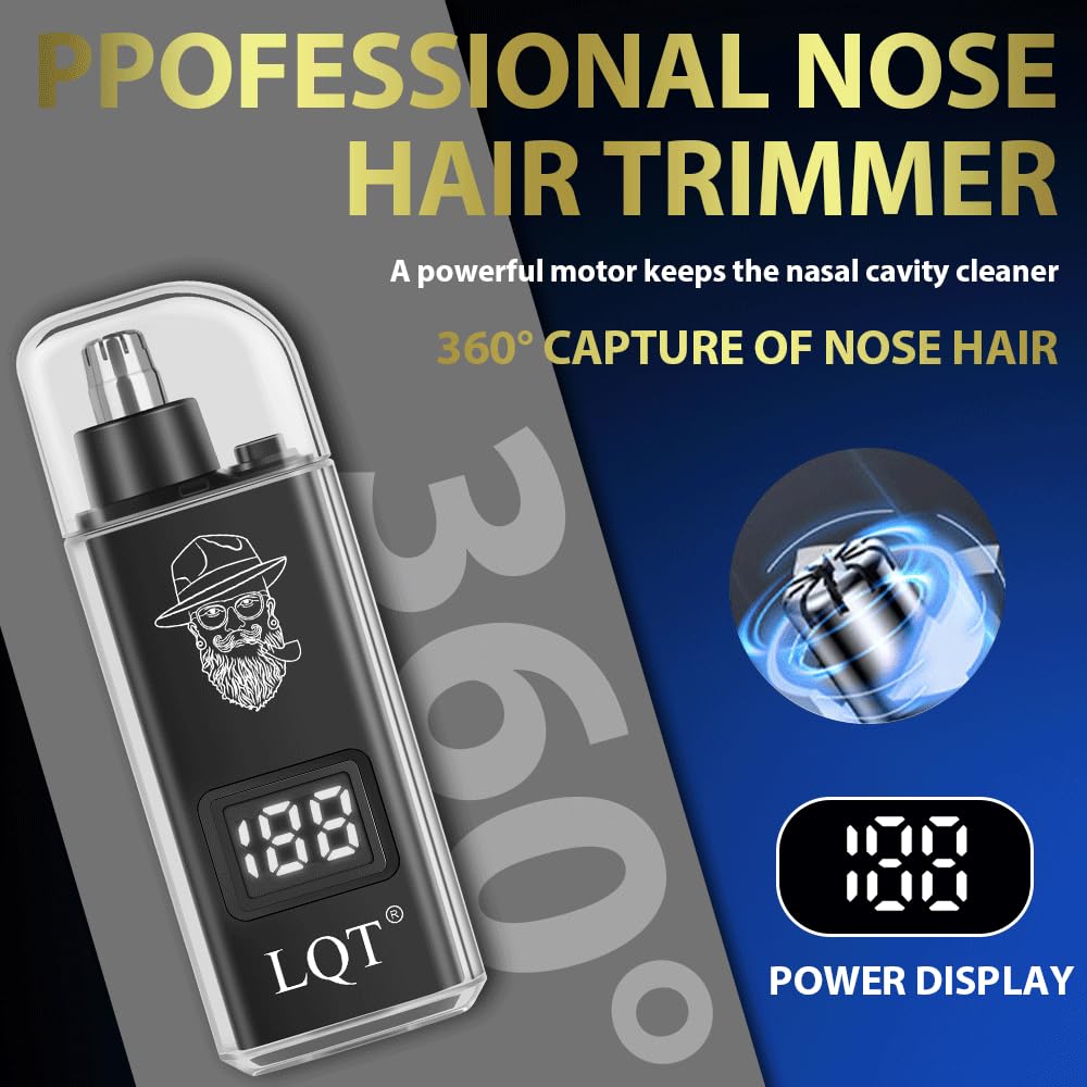 LQT Hair Clippers for Men 4-in-1 Cordless Clippers Set Beard and Mustache Trimmer for Men Electric Shaver Nose and Ear Hair Trimmer with Comb, Wrap, Bag, to Son Husband Father Men's Gifts
