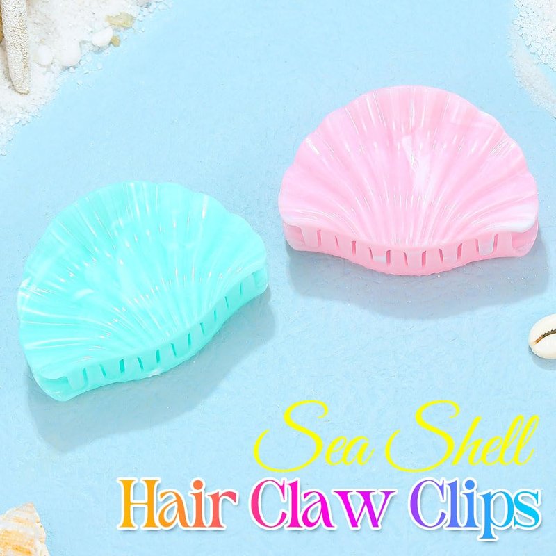 Shell Hair Claw Clips for Women - Mermaid Beach Hair Accessories | Pack of 2, Color A