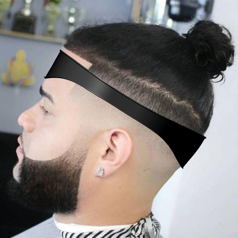 Bebeeco Neckline Shaving Template, Hair Cutting Guide Curved Neck Hair Shaving Template Soft Silicone Neckline Trimming Template for DIY Home Haircuts (Black)