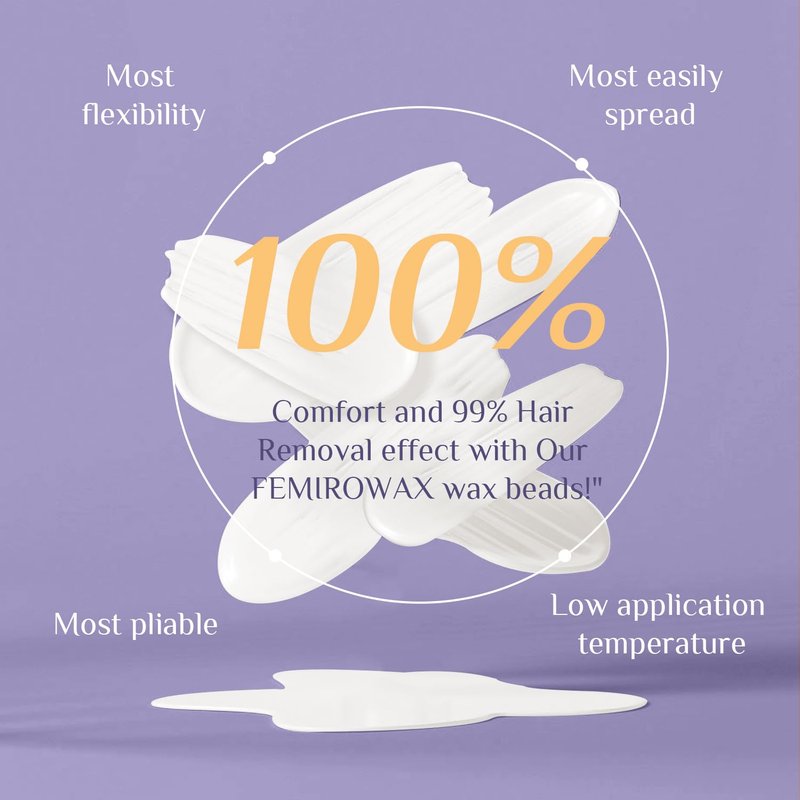 FEMIROWAX Wax Beads, 1lb Hard Wax Beans for Hair Removal Sensitive Skin with Unscented Formula Waxing Beads for Full Body Brazilian Bikini Face Eyebrow at Home Wax Refill for Women Men