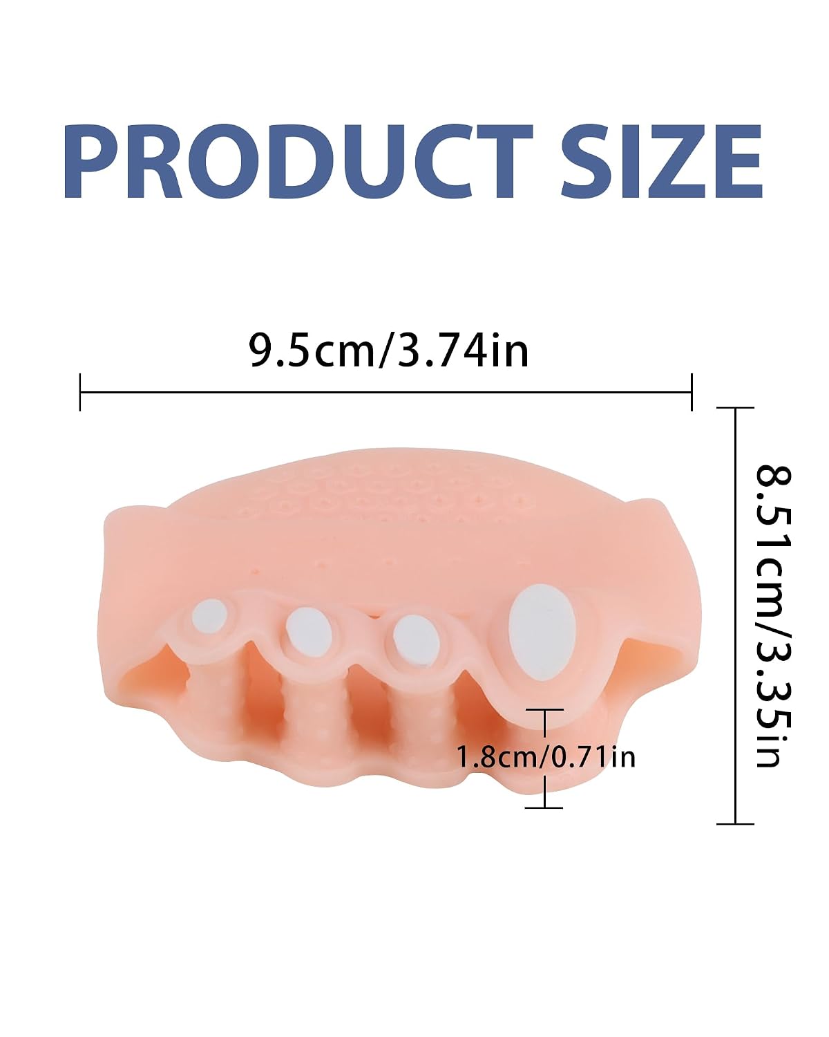 Silicone Toe Separators - Bunion Corrector & Toe Straightener | Soft, Breathable Cushions (4 Pairs)