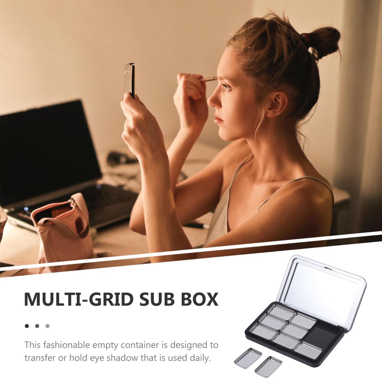 Refillable Eyeshadow Palette - Empty Makeup Storage Box for Lipstick & Blush | Versatile & Stylish Design