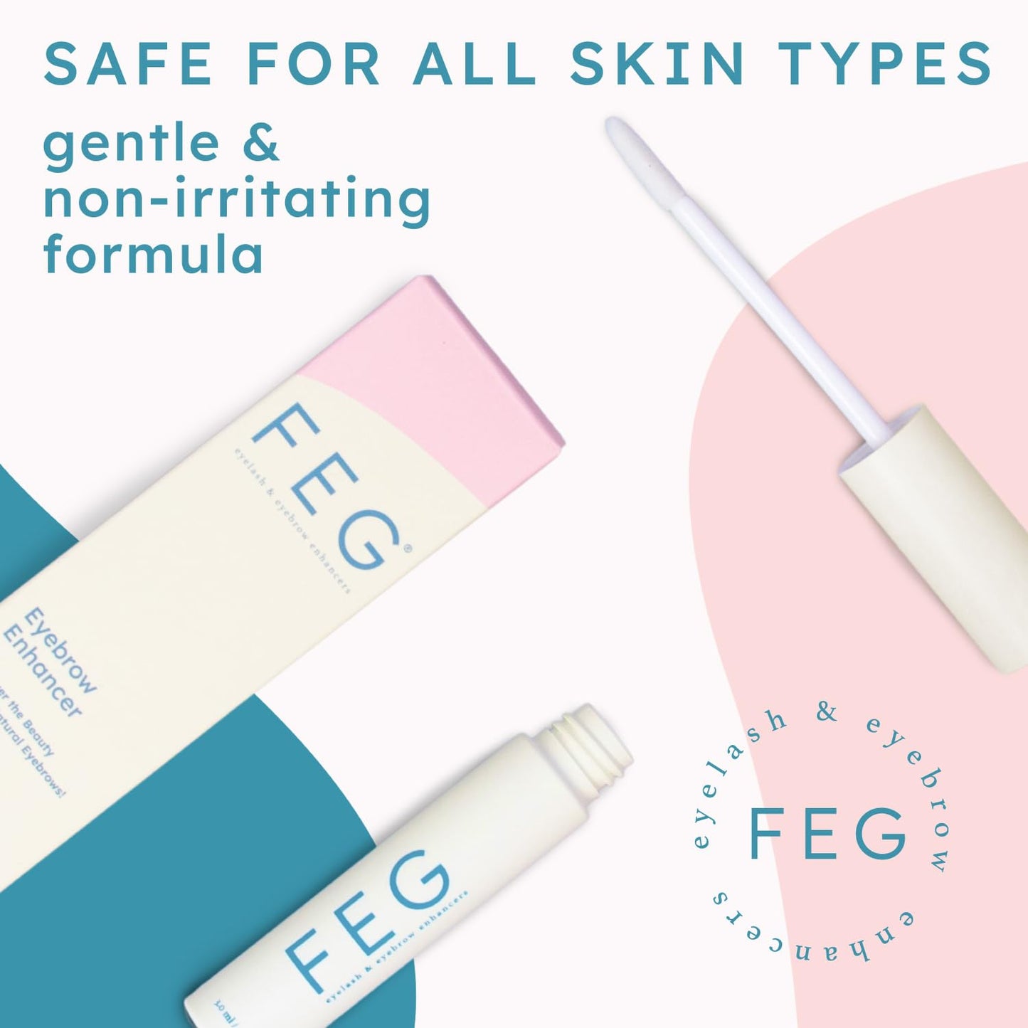 FEG Eyebrow Enhancer Growth Serum for Thicker Brows | Natural Brow Enhancing Serum for Growing and Thickening Eyebrows | Stimulates Natural Growth | 2-Pack of 3ml Tubes