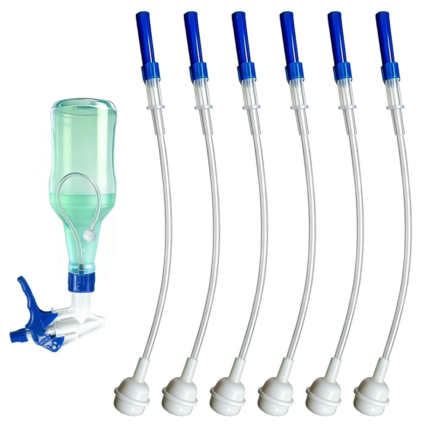 BAOENALNAT 6 Pack Universal 360° Spray Bottle Adapter, Weighted Tube with Ball, Reusable Trim-to-Fit Replacement, Upside Down Sprayer for Home, Garden, Kitchen & Auto Cleaning