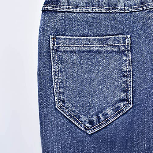 Peacolate Distressed Embroidered Jeans for Toddler Girls, 6-7Y Pink Butterfly