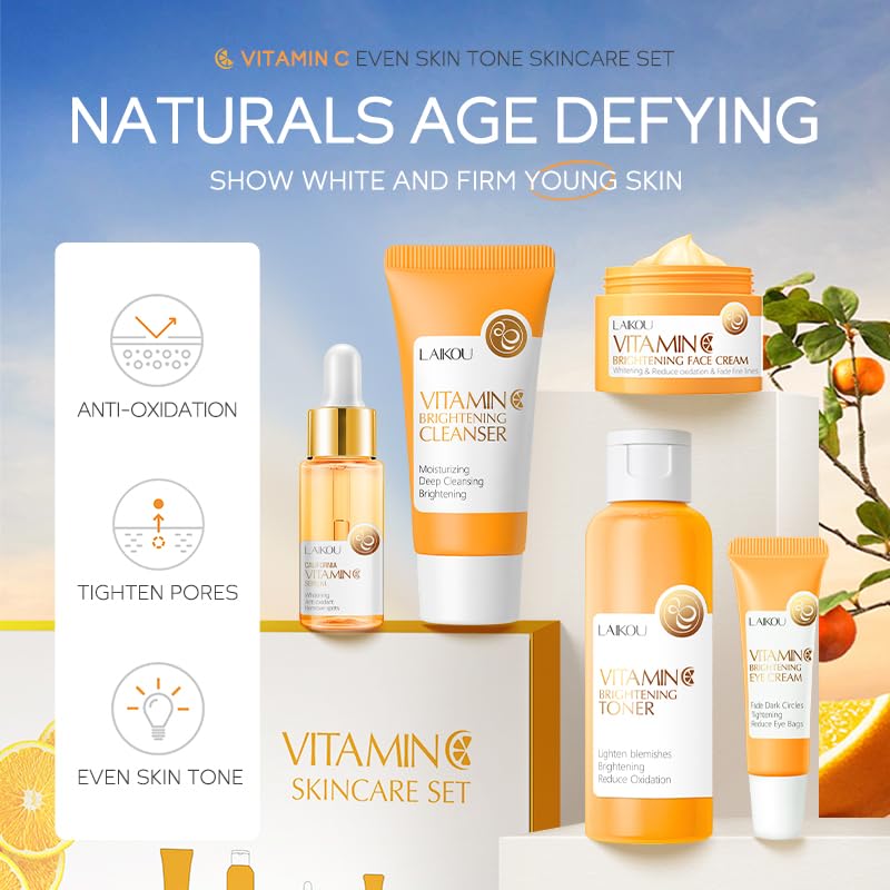 Vitamin C Skincare Gift Set for Teens - 5-Piece Hydrating Kit