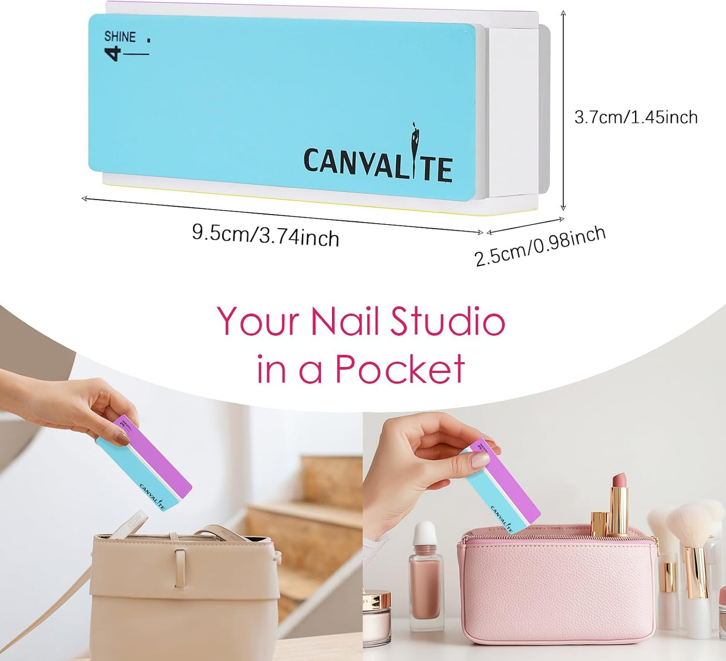 Nail Files and Buffers - Multi-Functional 14pcs Manicure Kit | 100/180 Grit Emery Boards for Natural Nail Care