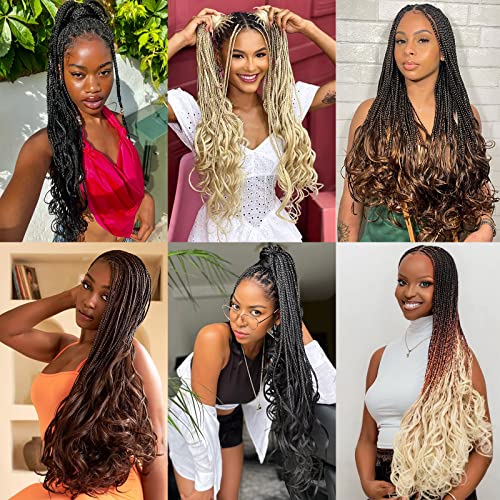 COOKOO 18 Inch Pre Looped Black French Curl Crochet Braids - 9 Packs