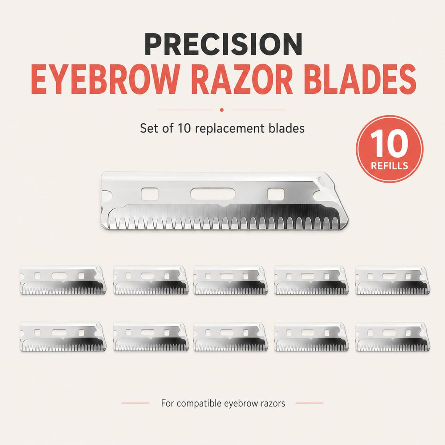 10Pack Compatible with Zomchi Razor Blades,Replacement Blade Refills Compatible with ZOMCHI Eyebrow Razor.