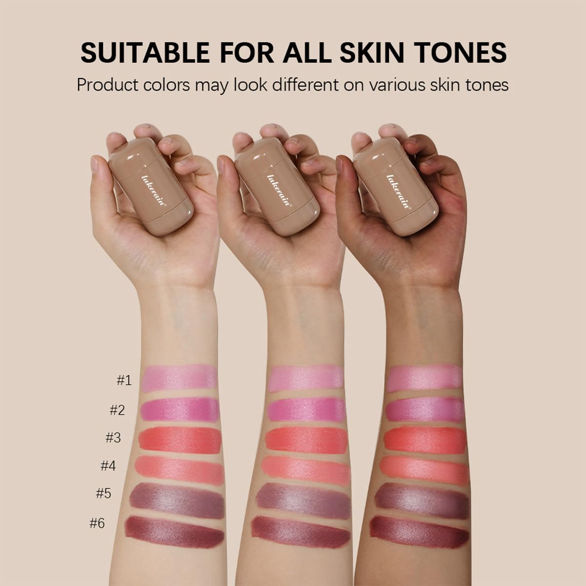Cream Blush Stick - Natural Matte Finish Hydrating Makeup | #6 Bronze Glow, Lightweight & Blendable