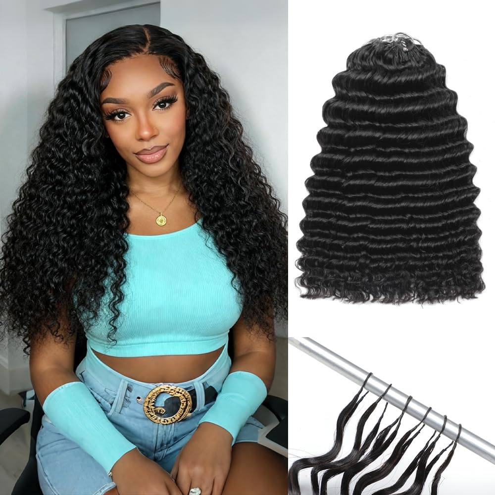 Miracle Knots Crochet Hair - 18 Inch Deep Wave Human Hair for Black Women | 125g, 100 Strands, Reusable