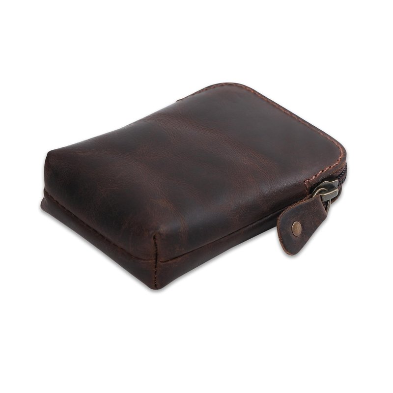 CestAntiQ Premium Full-Grain Leather Playing Card Case Zippered Card Deck Holder for Poker and Bridge Travel Accessory Secure Multi-Purpose Wallet Compatible for Pockemon Cards Holder Brown