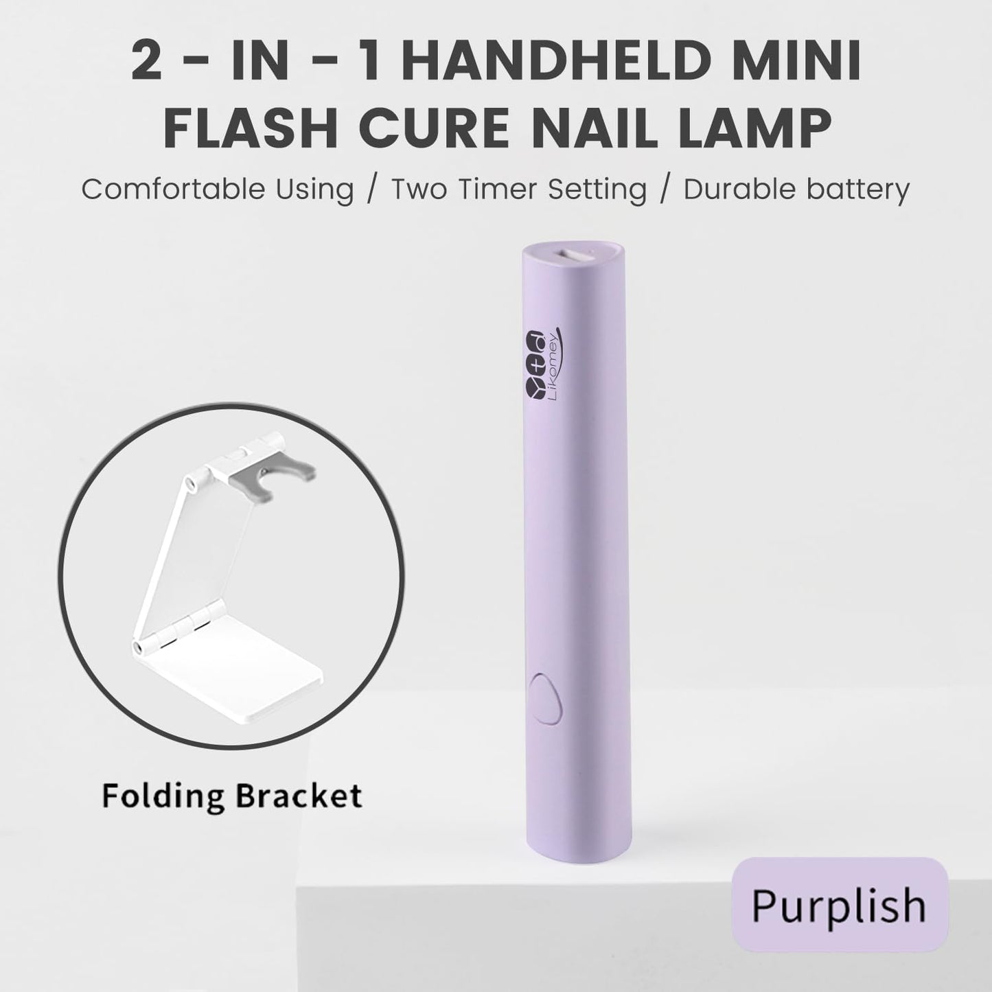 Handheld UV LED Nail Lamp - Quick Dry Mini Gel Polish Light | Portable Cordless & Rechargeable, Purple