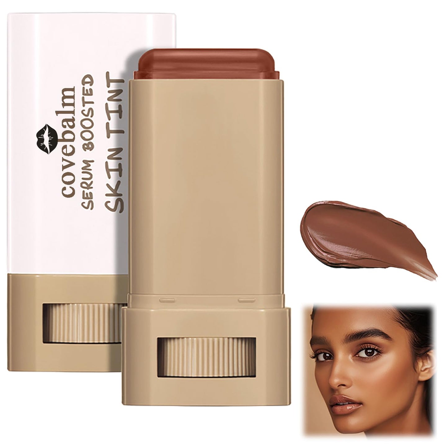 Beauty Skin Tint for Black Women - Covebalm Foundation Stick | Full Coverage Tinted Moisturizer (#02)