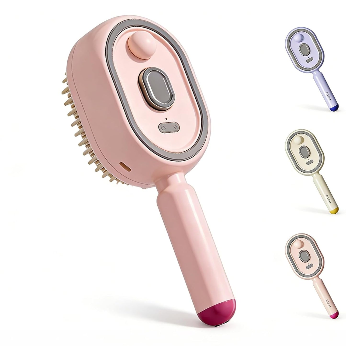 Electric Steam Brush - Rechargeable Misting Detangling Straightener | USB-C Styling Tool for Short Hair (2PCS-B)