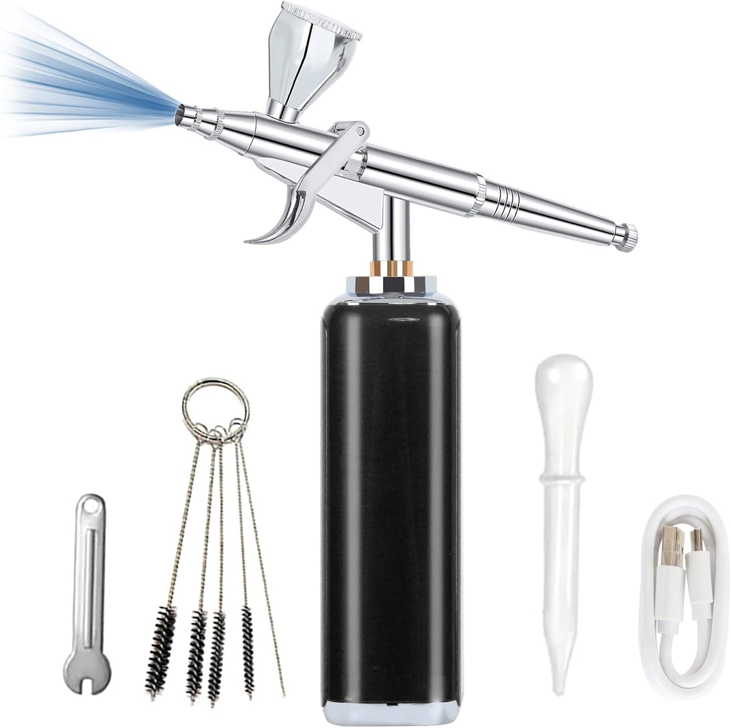 Portable Airbrush Kit - High Air Flow Cordless Compressor for Makeup, Nail Art, Tattoo | Mini Handheld Design