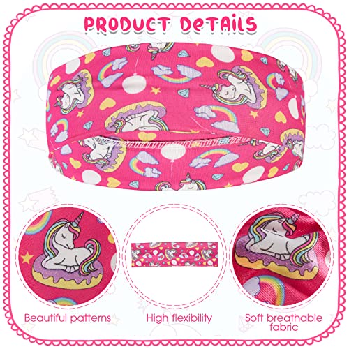 Juexica 12-Piece Girls' Elastic Headbands - Soft Unicorn & Floral Hair Bands
