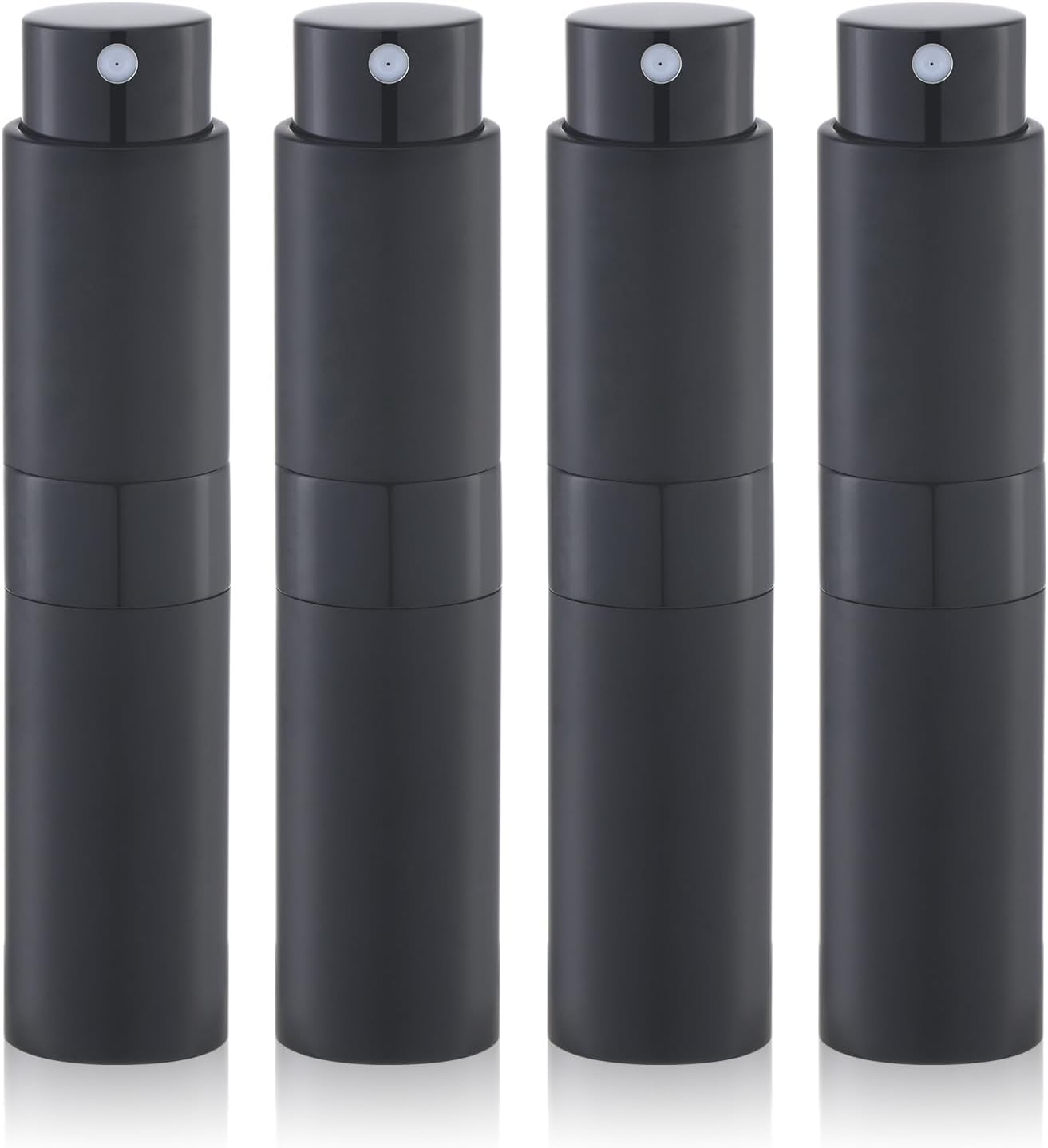 Travel Perfume Bottle - Refillable Cologne Spray Atomizer - Portable 8ml Mini Fragrance Dispenser for Men & Women | 4PCS Grey