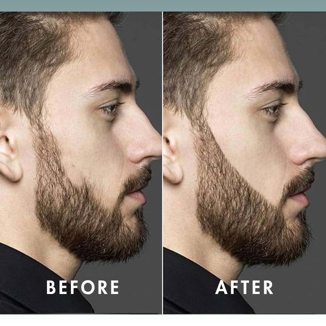 HUES FOR HIM Beard Fill & Grow Filler for Men | Growth Extract Formula | Waterproof, Smudge-Proof, Long-Lasting | Natural Look | Patchy Hair Coverage Solution (Brown)