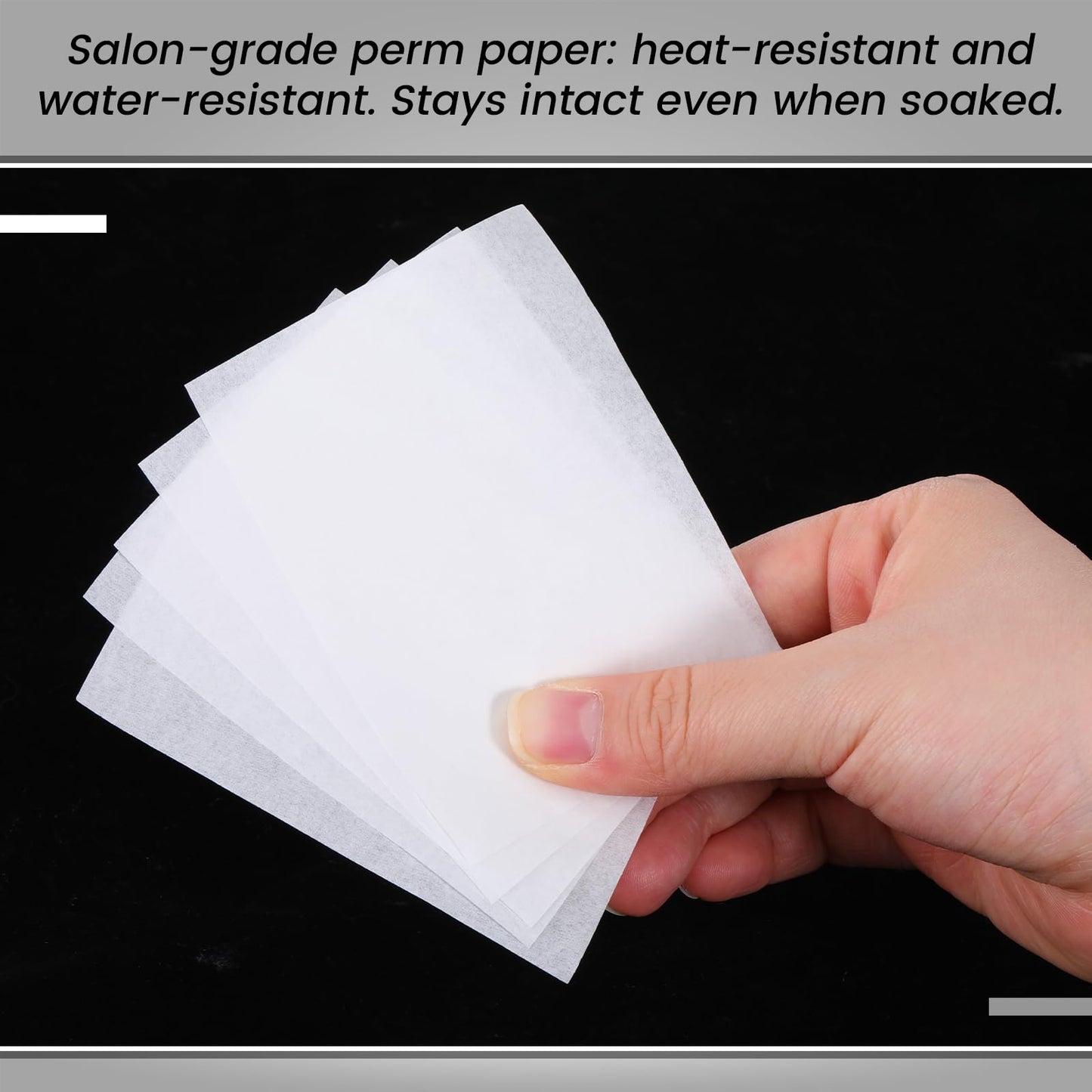 HJZHII 400Pcs End Papers for Hair, Perm Papers for Hair Disposable Salon Hairs End Wrap Paper Heat-Resistant Ended Tissue for Hairs Perm High Temperature Resistant Curling Paper for Salon Shop White