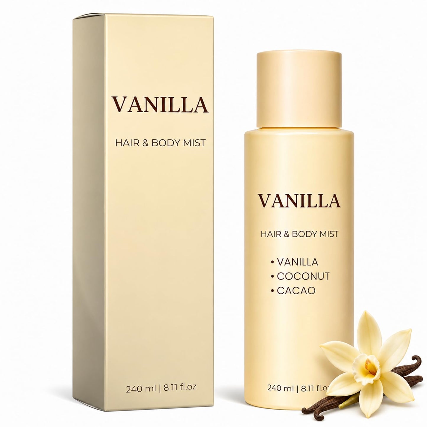 launary Vanilla on the Beach Hair and Body Mist, Warm Vanilla Coconut Fragrance Spray, Long-Lasting Tropical Hair Perfume Spray for Hair & Skin, Natural Vanillas & Beach Scent